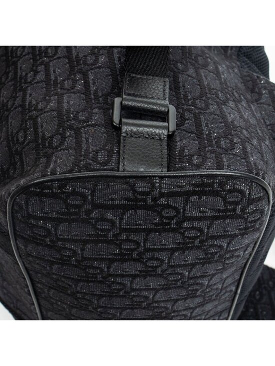 Dior Safari Backpack Black Oblique Peacock Canvas